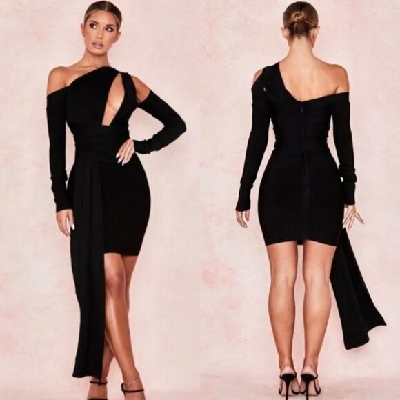 House of CB Black Long Sleeve Dress - Picture 6 of 6